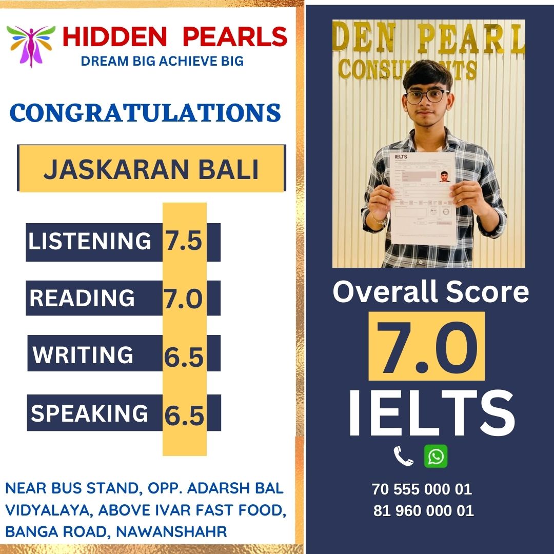 Jaskaran Bali — IELTS result, Hidden Pearls