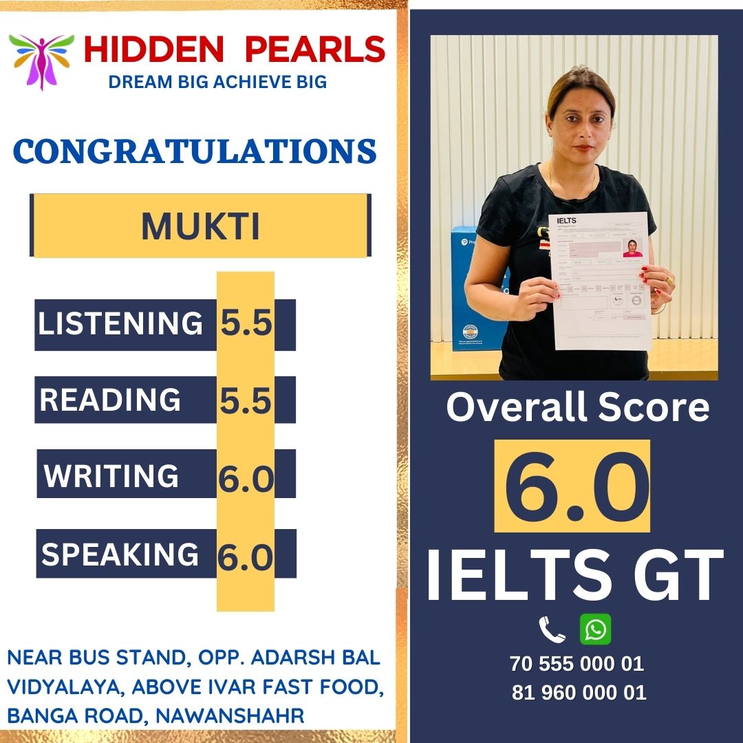 Mukti — IELTS result, Hidden Pearls